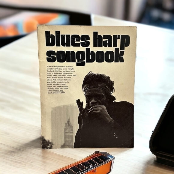 Vintage Blues Harp Songbook Tony Glover Instructional Harmonica Record Included - Picture 1 of 3